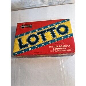 Milton Bradley Lotto Game 1930s Vintage Wooden Numbers and Cards